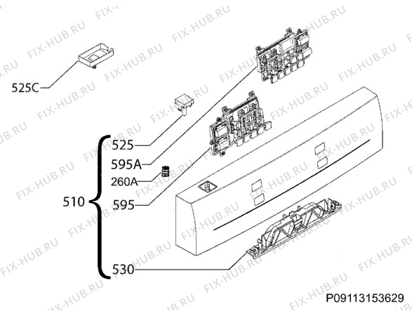 Схема №11 F77011M0P с изображением Микромодуль для электропосудомоечной машины Aeg 973911444043070